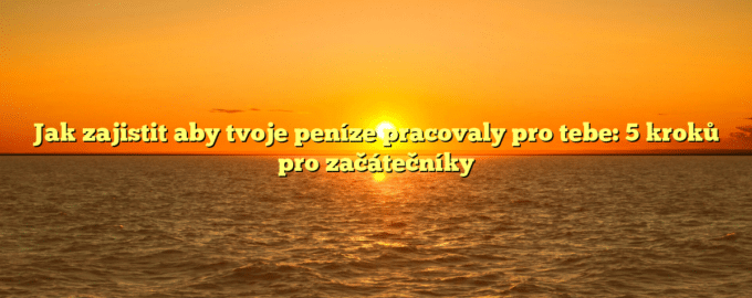 Jak zajistit aby tvoje peníze pracovaly pro tebe: 5 kroků pro začátečníky